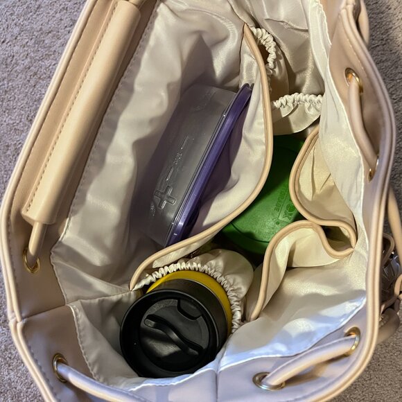 Luna Drawstring Convertible Backpack NEW + bag WEST ELM leather SAND*** - Picture 15 of 16